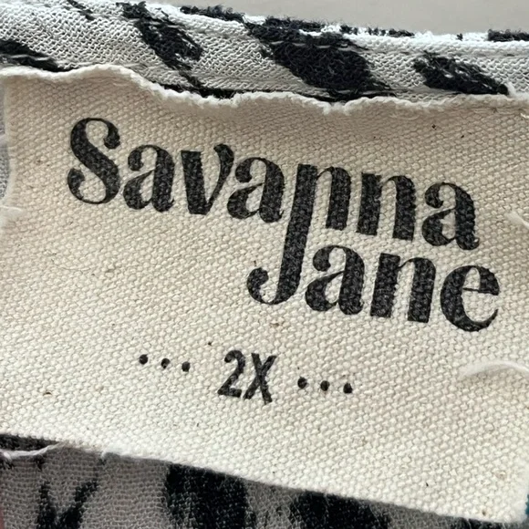 Savanna Jane Embroidered Boho Western Sz 2X Cap-Sleeve Blouse - Picture 9 of 10